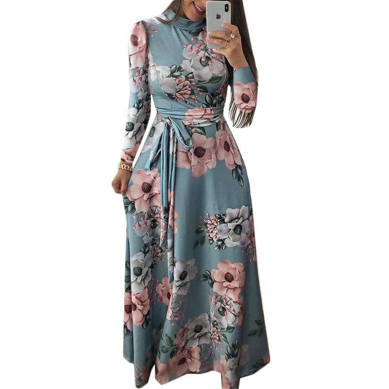 2022 European Clothing Plus Size Women Clothing Casual Dress 4xl 5xl Floral Layered Ruffle Off Shoulder Plus Size Maxi Dress