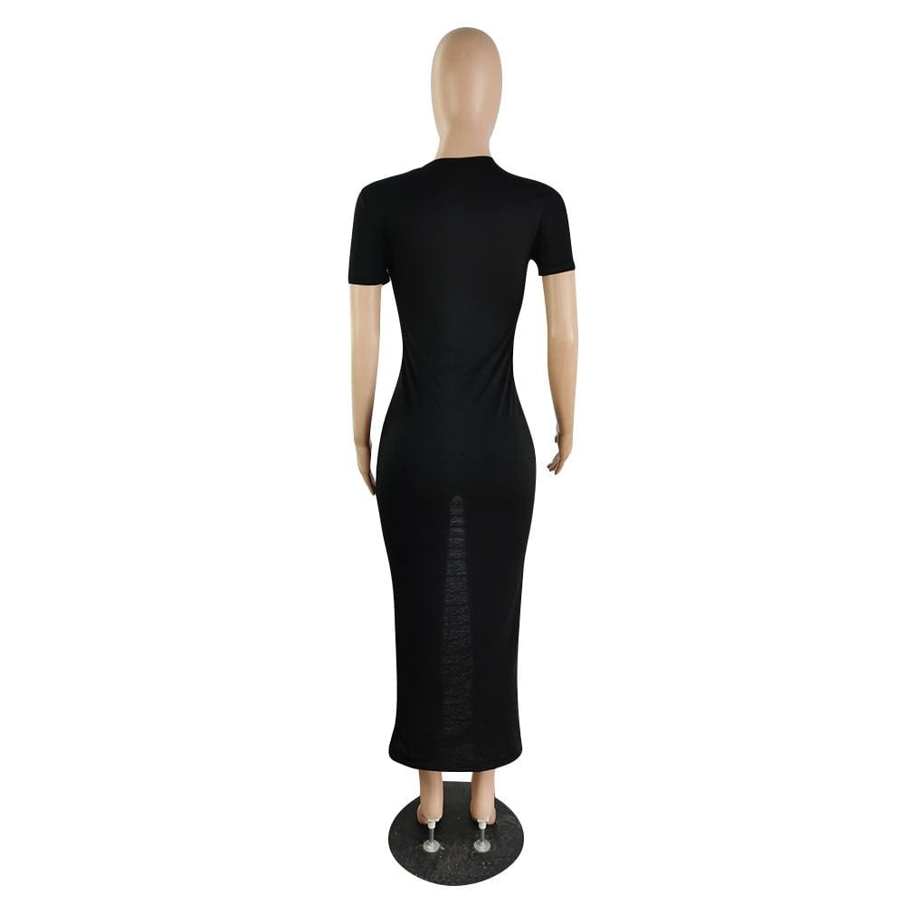 2022 Fashion Casual Hollow Sexy Burnt Flower Sexy Round Neck Hollow Long Dress