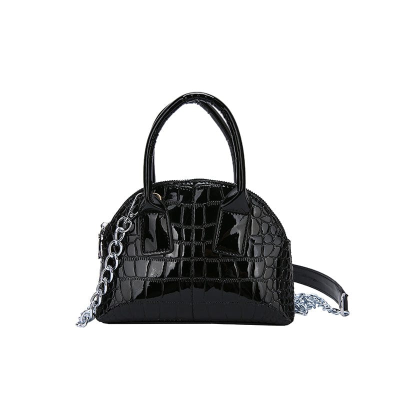 2022 Fashion Chains Design Shell Shape Handbag Small Shiny Patent Leather Bags Women Handbags Ladies Luxury
