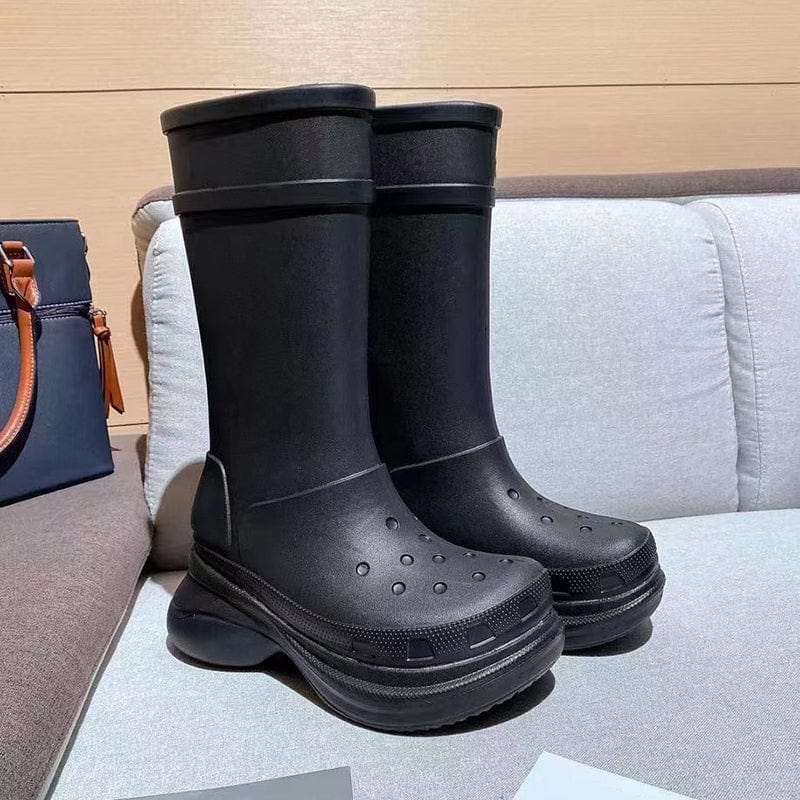 2022 Fashion High Boots For Women Girl Platform Waterproof Rain Boots