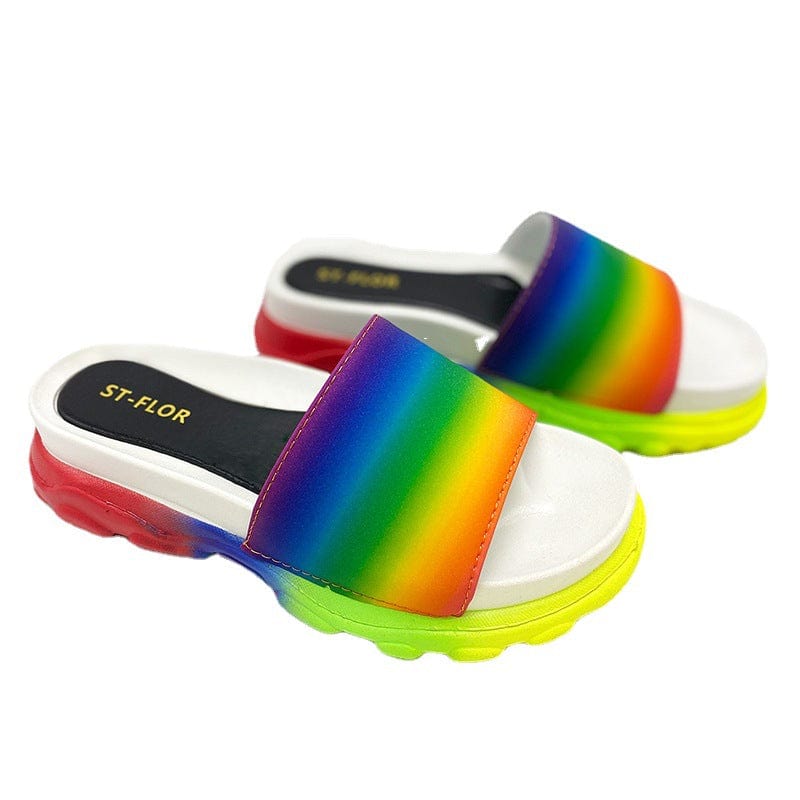 2022 Fashion Student Colorful Sport Ladies Candy Multi Color Platform Women's Jelly Sandals