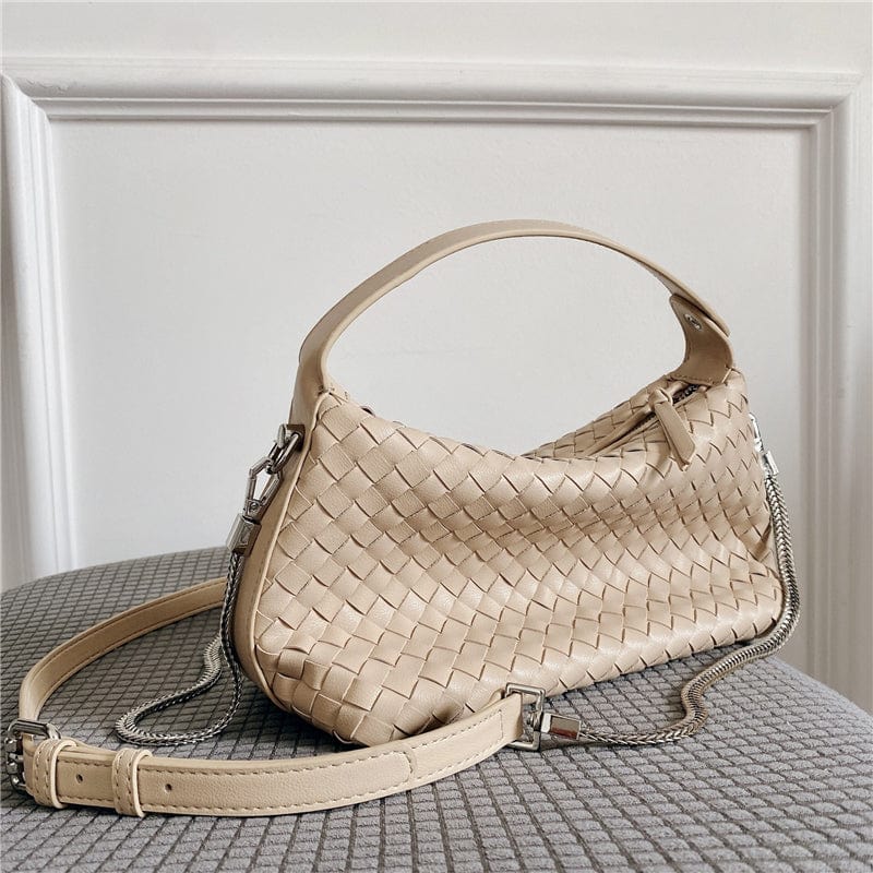 2022 Fashion Woman's Dumplings Weave Shoulder Purse Real Leather Large Size Girl's Crossbody Bag Genuine Leather HandBag