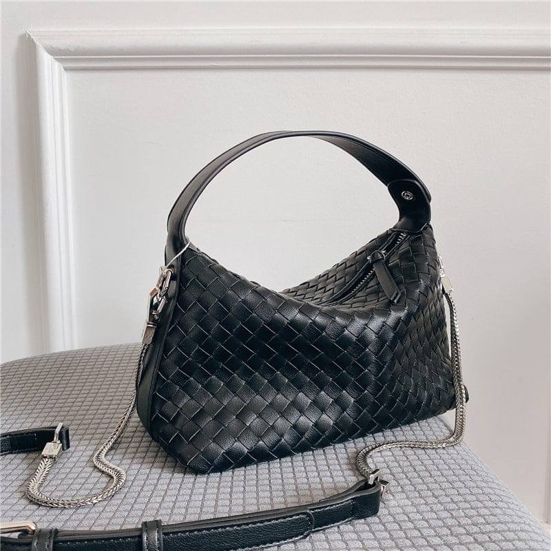 2022 Fashion Woman's Dumplings Weave Shoulder Purse Real Leather Large Size Girl's Crossbody Bag Genuine Leather HandBag