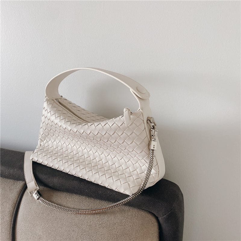 2022 Fashion Woman's Dumplings Weave Shoulder Purse Real Leather Large Size Girl's Crossbody Bag Genuine Leather HandBag