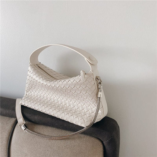 2022 Fashion Woman's Dumplings Weave Shoulder Purse Real Leather Large Size Girl's Crossbody Bag Genuine Leather HandBag