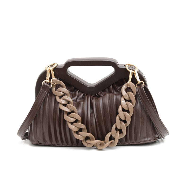 2022 Handbags for Women Luxury Thick Chain Top Handle Designer Pleated Ladies Shoulder Bags Clutch Purses Crossbody Bag