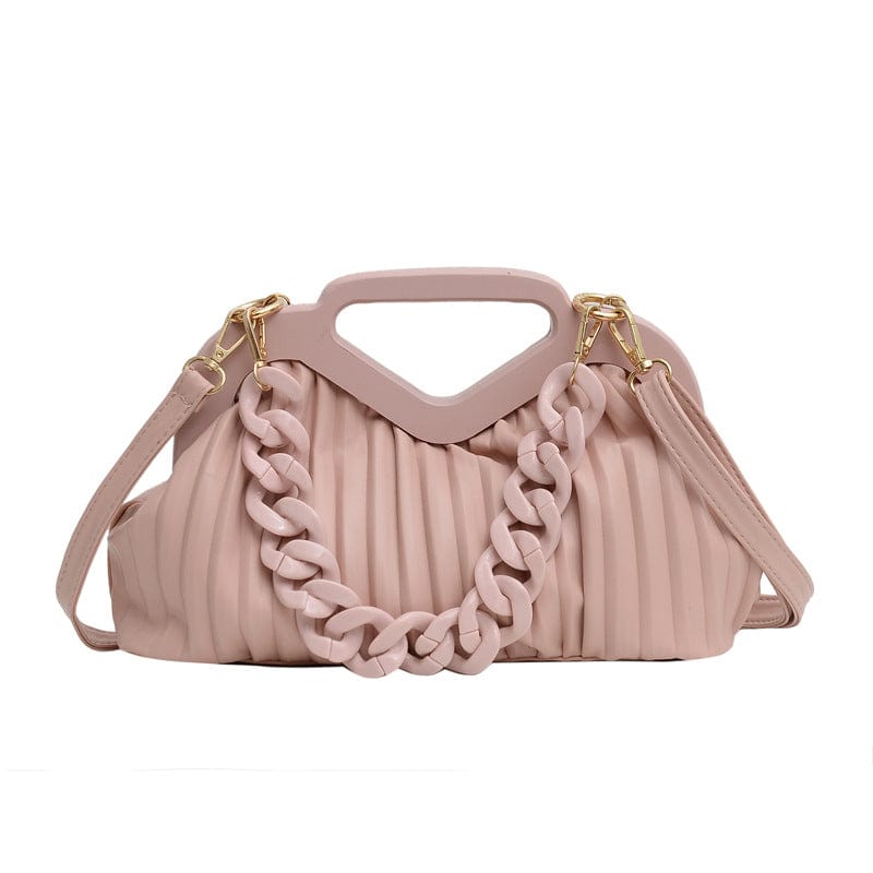 2022 Handbags for Women Luxury Thick Chain Top Handle Designer Pleated Ladies Shoulder Bags Clutch Purses Crossbody Bag