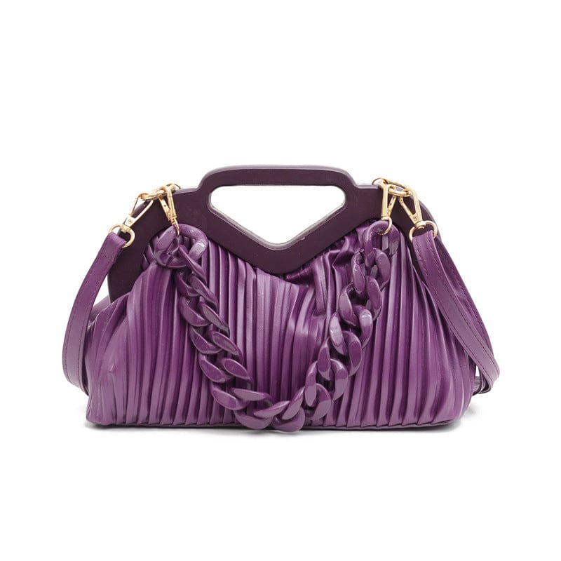 2022 Handbags for Women Luxury Thick Chain Top Handle Designer Pleated Ladies Shoulder Bags Clutch Purses Crossbody Bag