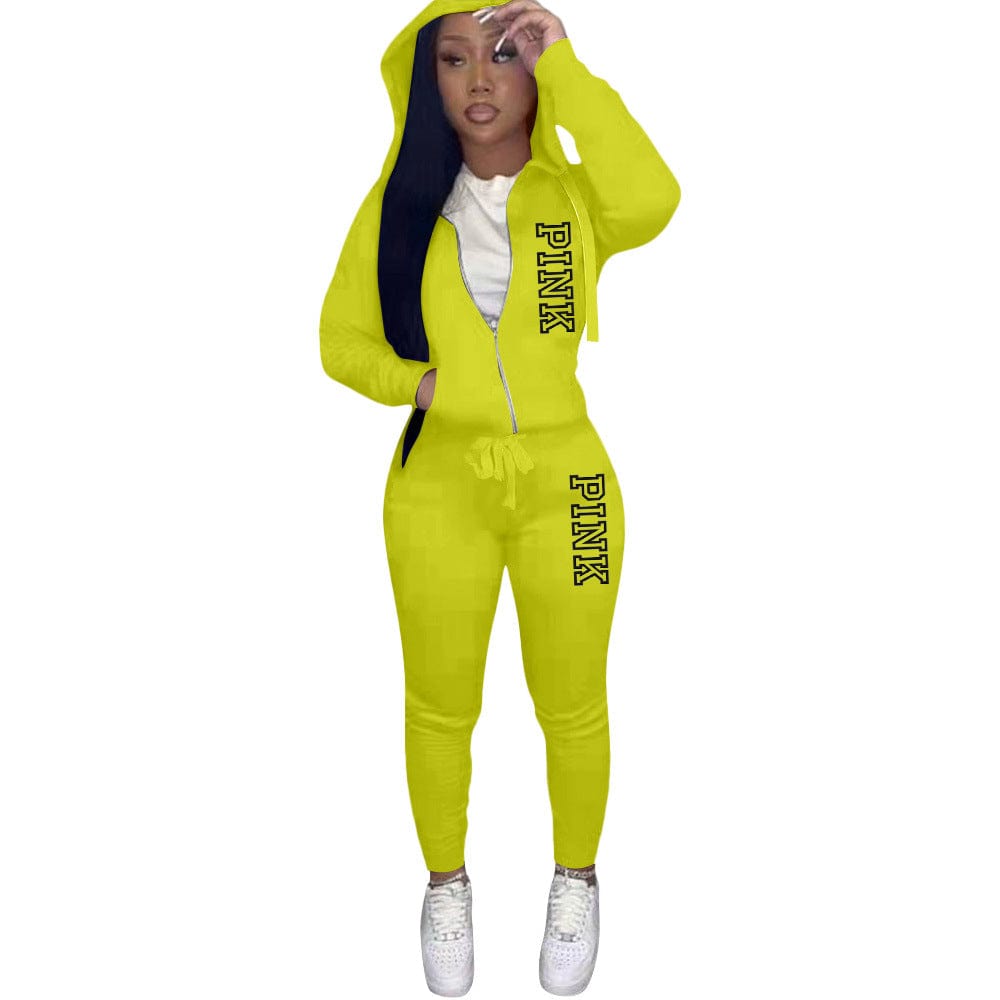 2022 High quality sexy Female Custom Logo  satin lined  2 piece Hoodie Jogger  Sweatsuit For Women