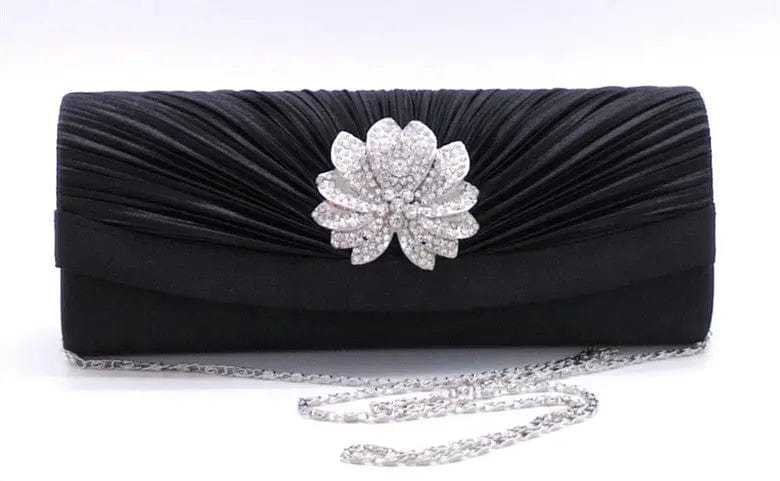 2022 Hot Selling Factory Direct Supply Style Pleated Diamond Dinner Bag Ladies Floral Clutch One Shoulder Evening Bag