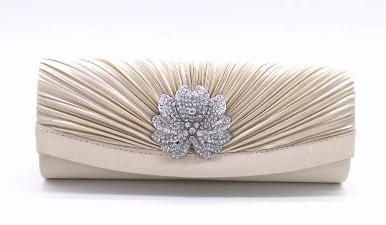 2022 Hot Selling Factory Direct Supply Style Pleated Diamond Dinner Bag Ladies Floral Clutch One Shoulder Evening Bag