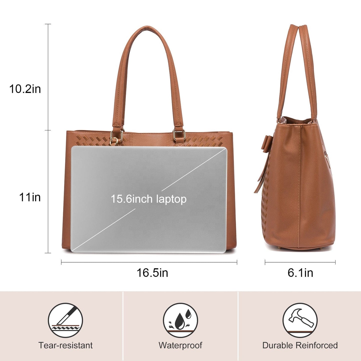 2022 LOVEVOOK 15.6in PU  school shoulder tote Bags women  Large Office Work handbags girls Briefcase Laptop tote bags for women