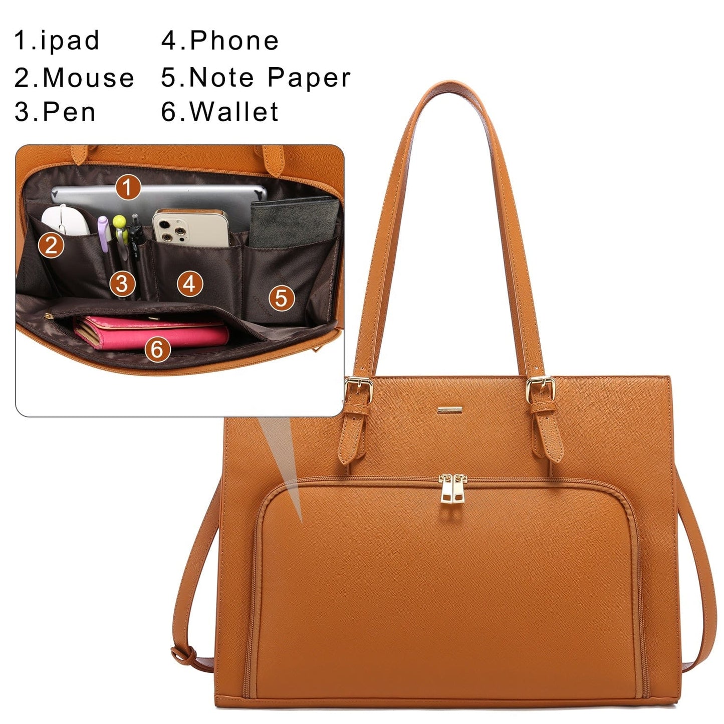 2022 LOVEVOOK new arrival tote bags custom famous designer women handbags large 15.6 Briefcase women laptop bags