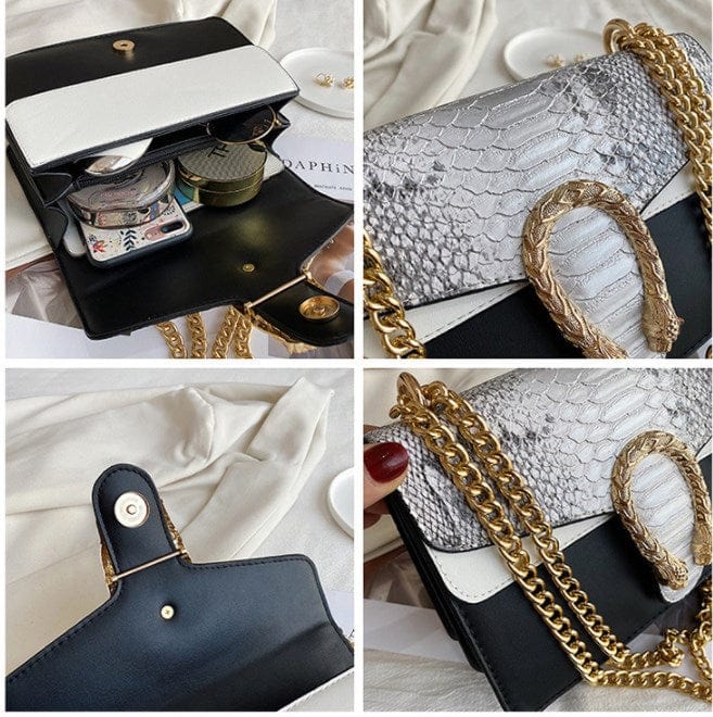 2022 Luxury Alligator Chains Crossbody Shoulder Bags Women  PU Snake Skin Ladies Purses Girl Messenger Bag Handbags
