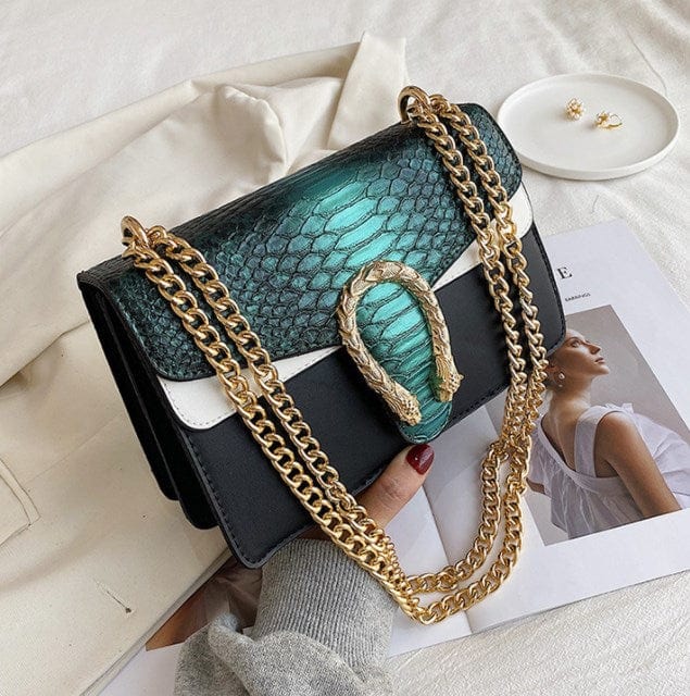 2022 Luxury Alligator Chains Crossbody Shoulder Bags Women  PU Snake Skin Ladies Purses Girl Messenger Bag Handbags