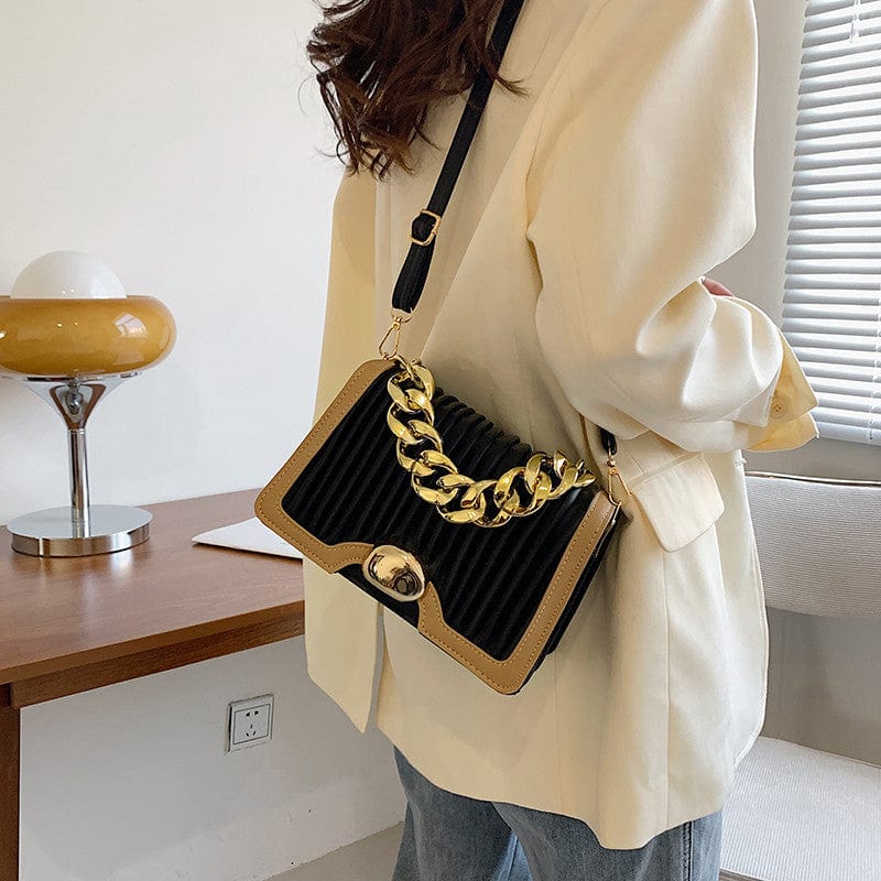 2022 Luxury sling handbag lady popular style pu leather new fashion women shoulder bag with chain handle trendy bags
