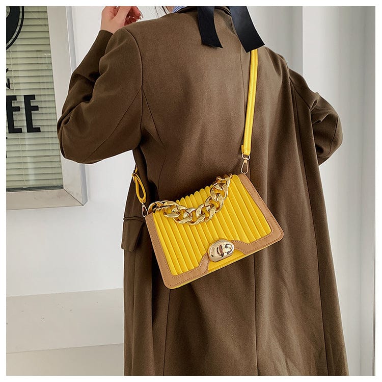 2022 Luxury sling handbag lady popular style pu leather new fashion women shoulder bag with chain handle trendy bags