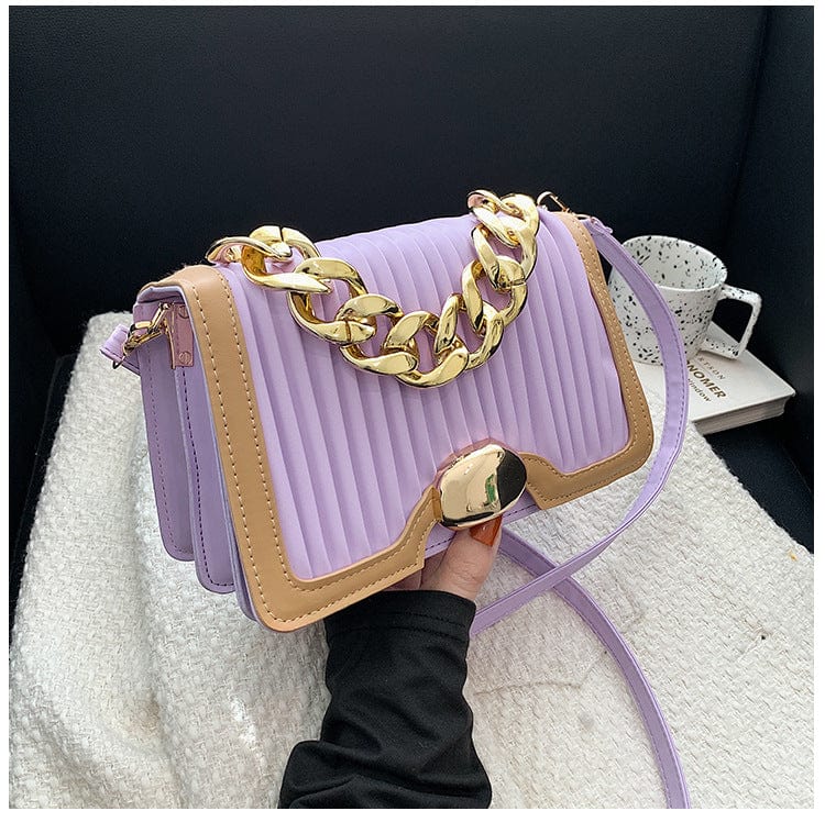 2022 Luxury sling handbag lady popular style pu leather new fashion women shoulder bag with chain handle trendy bags