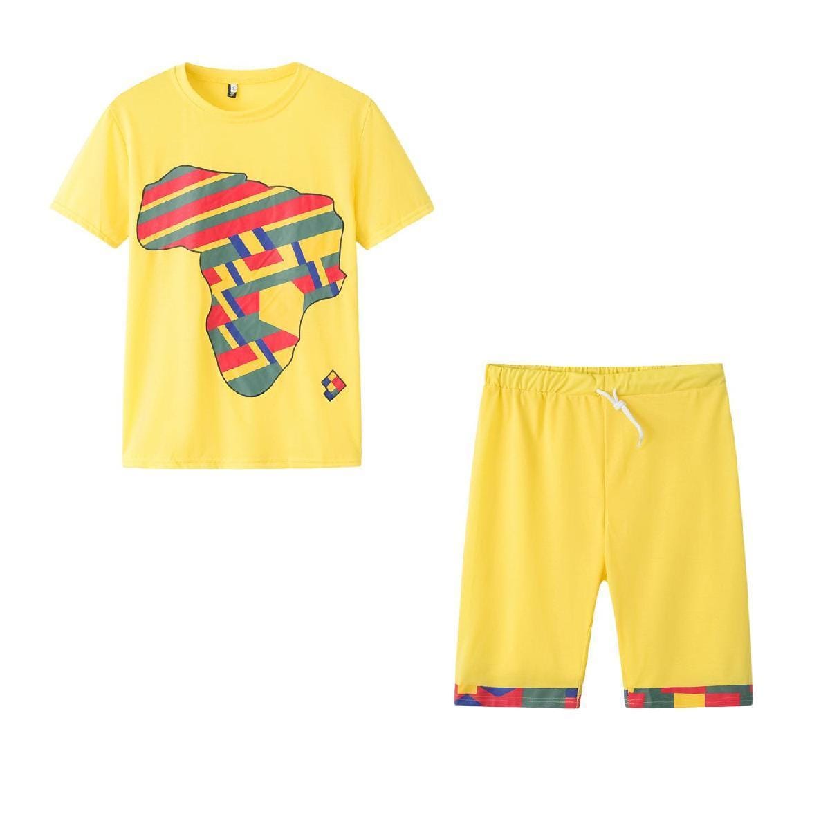 2022 New Arrival African American Camouflage T shirt With Shorts Two Pieces Set Women Clothing Sports Workout Fashion Outfit