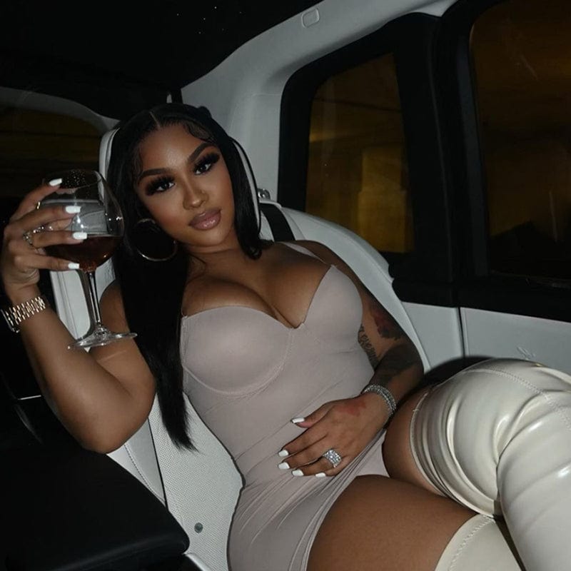 2022 New Arrival Solid Color Sexy Deep V Sleeveless Spaghetti Strap Casual Dress Women Dresses