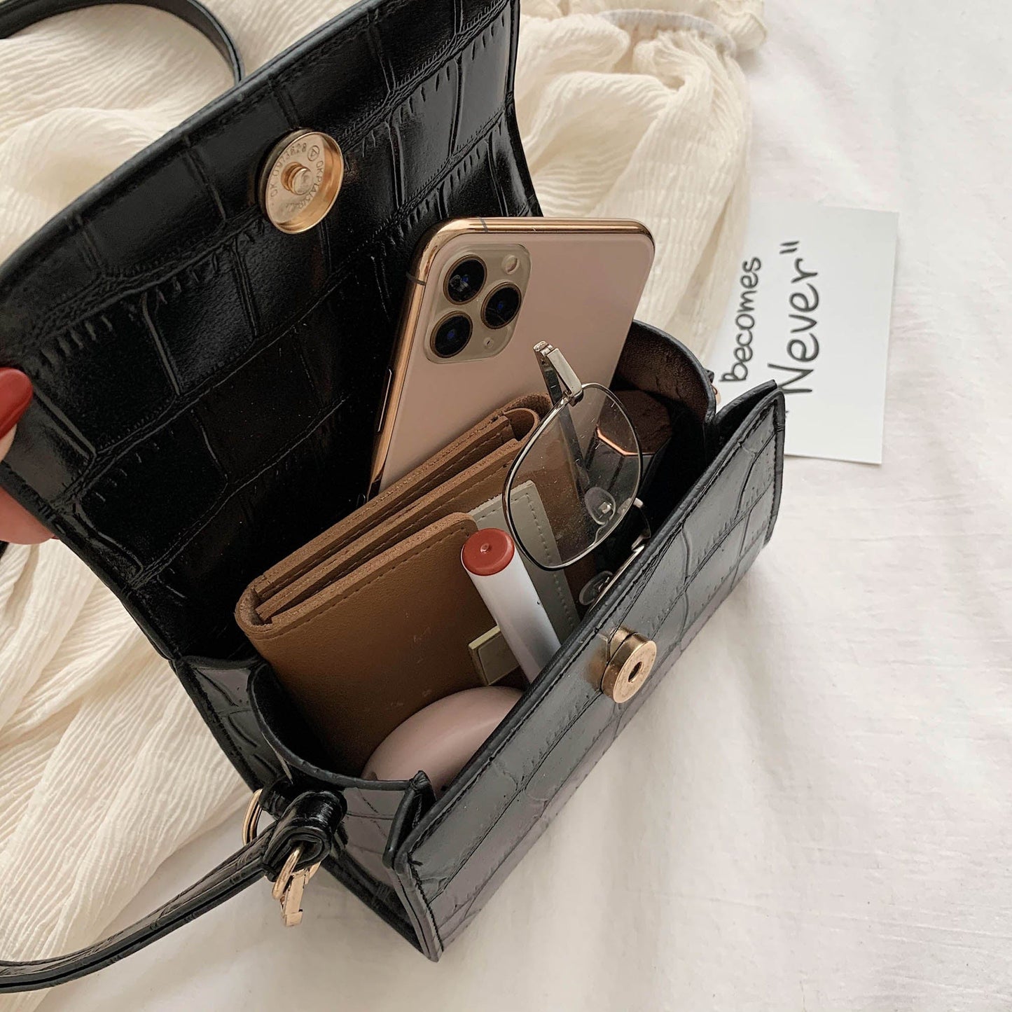 2022 New Arrival Stone Pattern PU Leather Small Handbags Mini Bags for Women