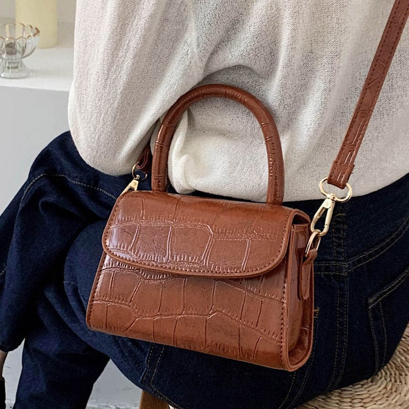 2022 New Arrival Stone Pattern PU Leather Small Handbags Mini Bags for Women