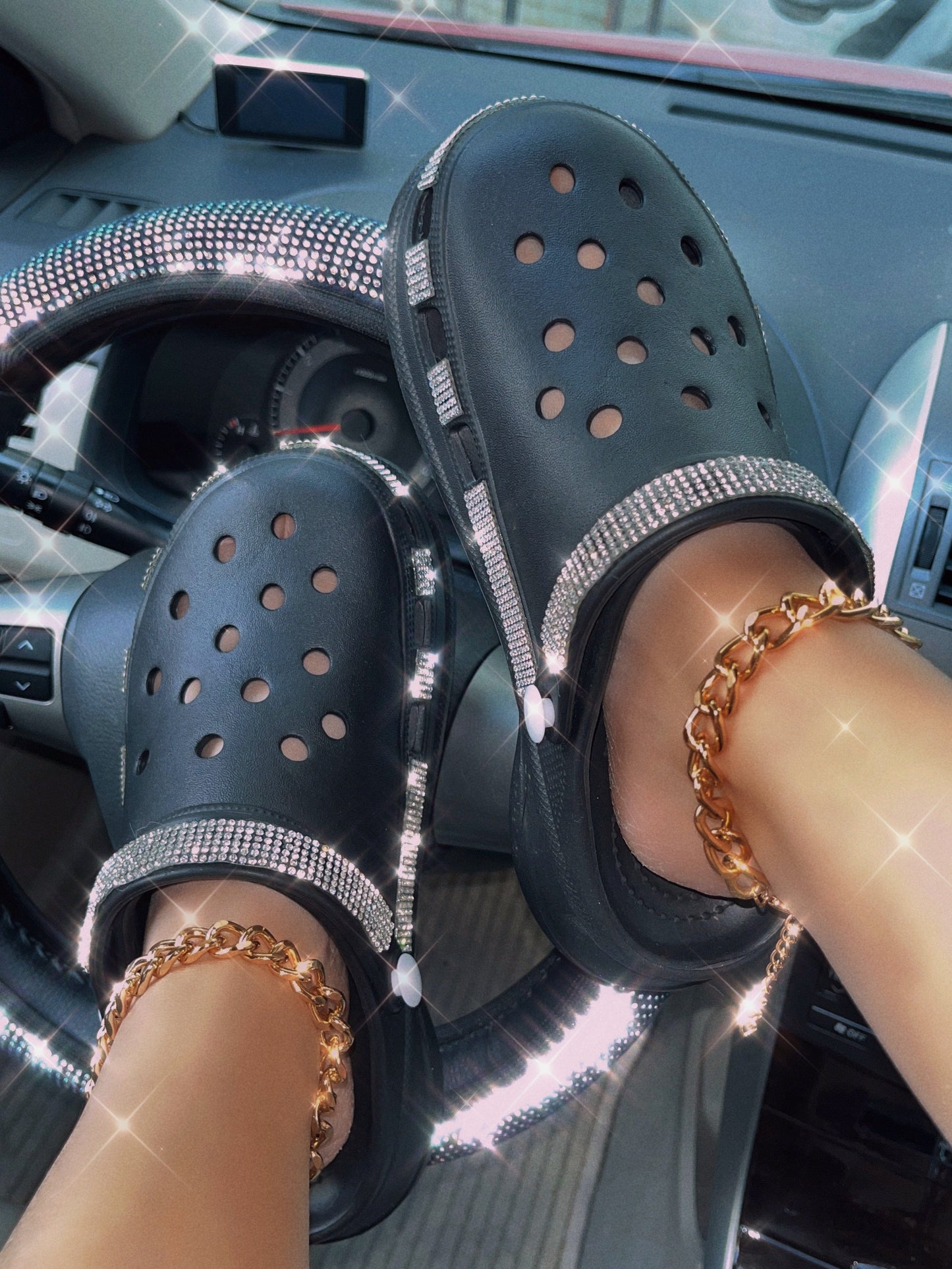 2022 new arrival summer high wedge heel bling fashion slippers clogs charms platform rhinestone jelly sandals designer slides