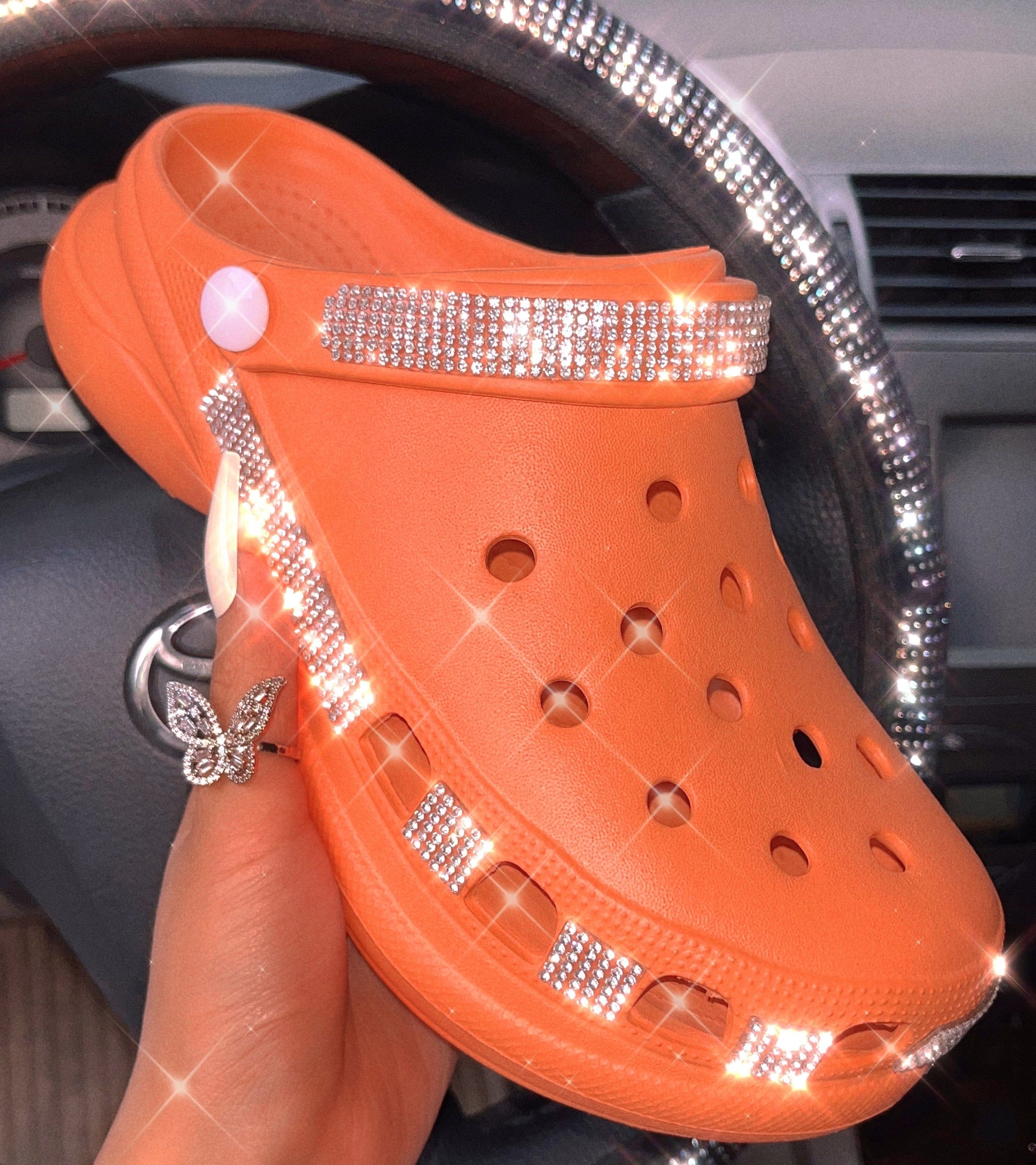 2022 new arrival summer high wedge heel bling fashion slippers  clogs charms platform rhinestone jelly sandals designer slides