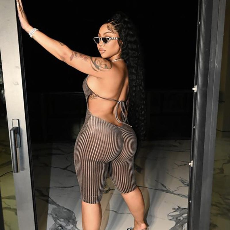 2022 New Arrival women sexy halter  jumpsuits sleeveless backless casual velvet jumpsuits