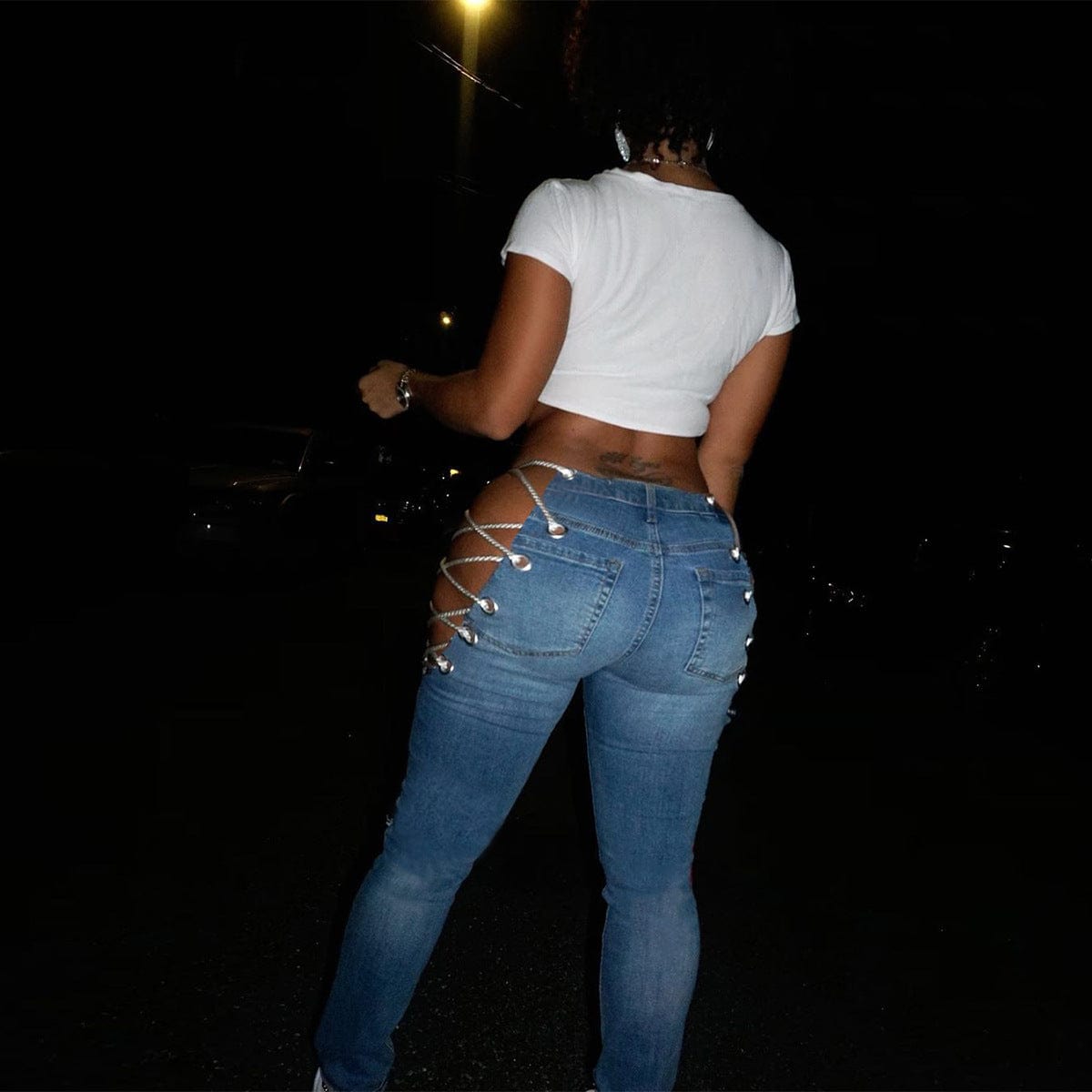 2022 New Arrivals Women Hollow Out Trousers Pant Mom Women Jeans  High Waist Leggings For Women