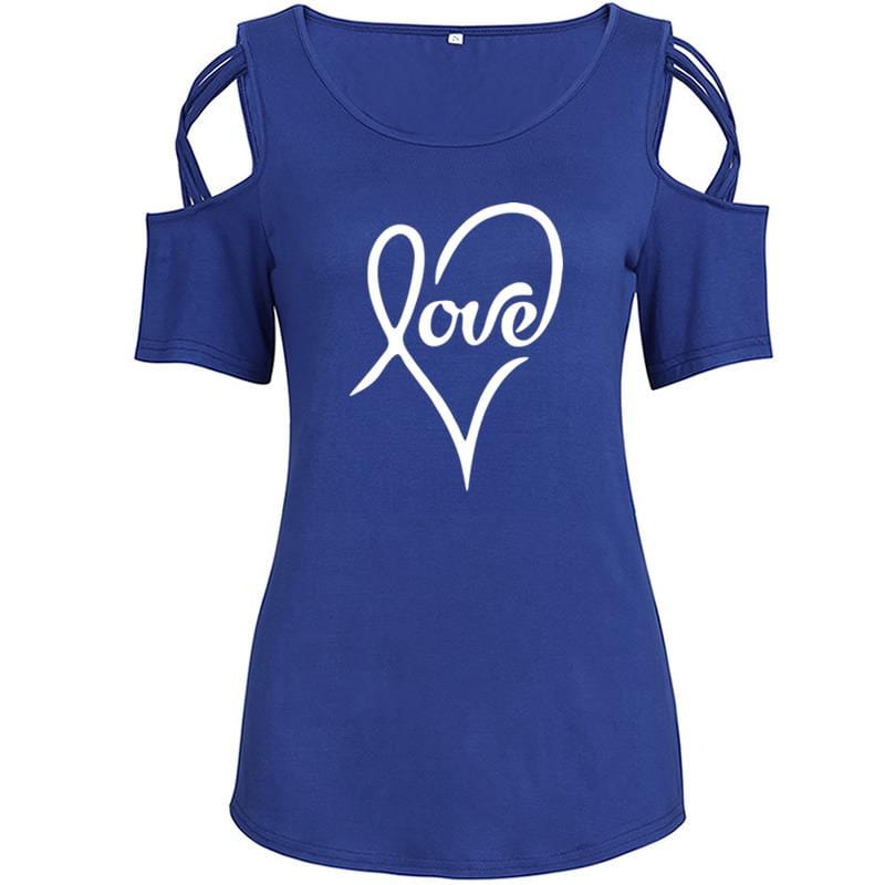 2022 New Fashion Love Print T Shirt Women Top Female Cute Summer Tops Tumblr Christmas Gift Camiseta