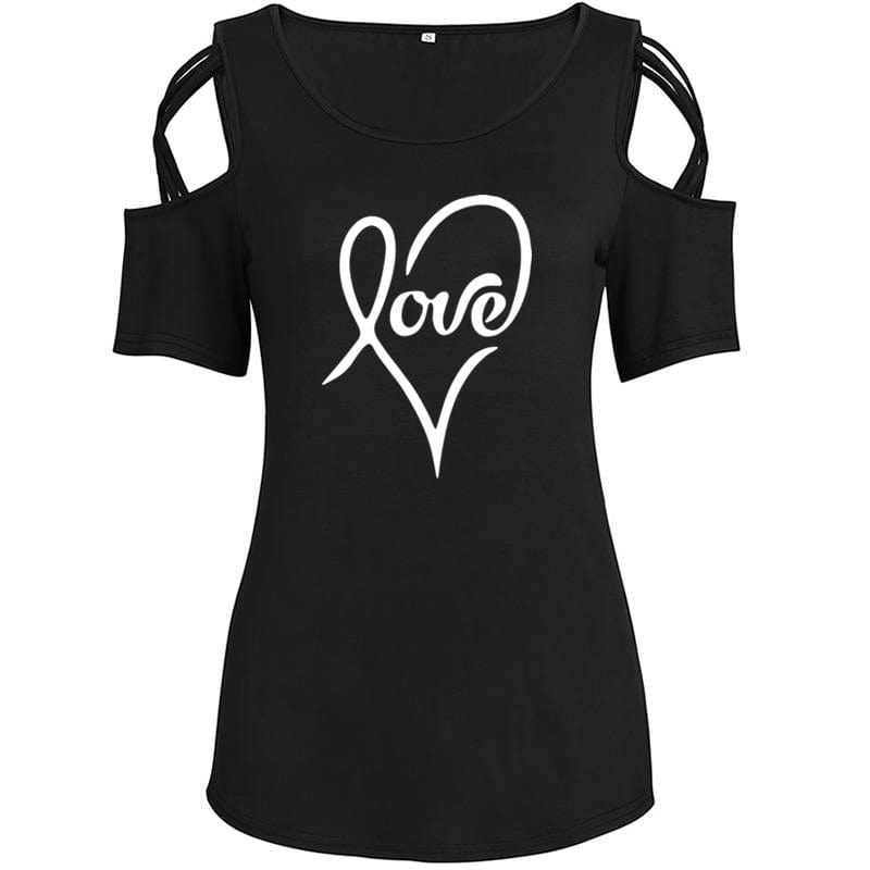 2022 New Fashion Love Print T Shirt Women Top Female Cute Summer Tops Tumblr Christmas Gift Camiseta