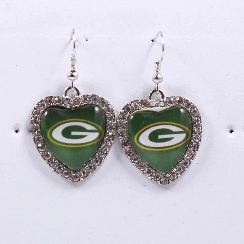 2022 new football teams series women stainless steel earrings accessories heart statement earrings cute girl hoop earrings