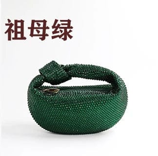 2022 New Half Moon Knot Crystal Purse Evening Clutch Bag Famous Brand Luxury Evening Wedding Bridal Purse