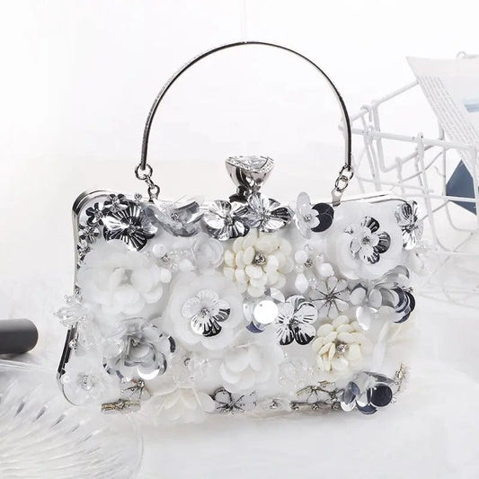 2022 New Handmade Flower Bag Factory Direct Selling Hot Party Rivals Take The Bride Evening Bag Embroidered Bead Lady Bag