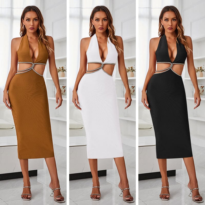 2022 New High Quality Women Cute Bodycon Rayon Bandage Elegant Club Party Dress Vestidos