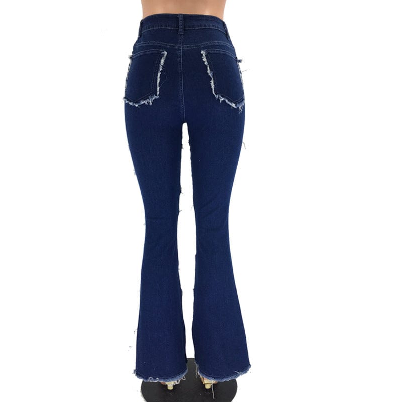 2022 New High Quality Women High Waist Stretchy Patchwork Denim Pants Jeans