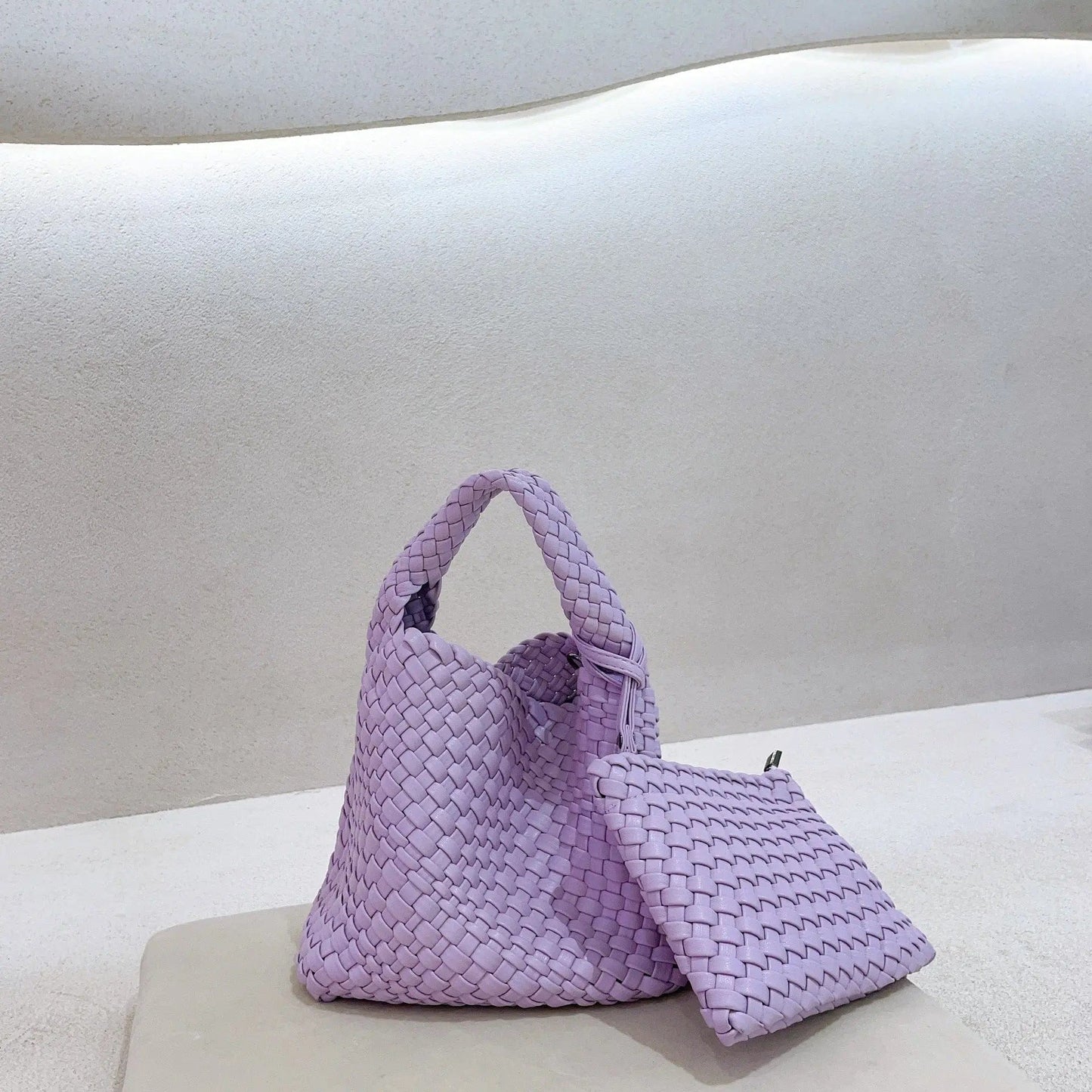 2022 New Korean Online Celebrity Mother-in-law Bag Soft Leather Woven Large-capacity Tote Bag