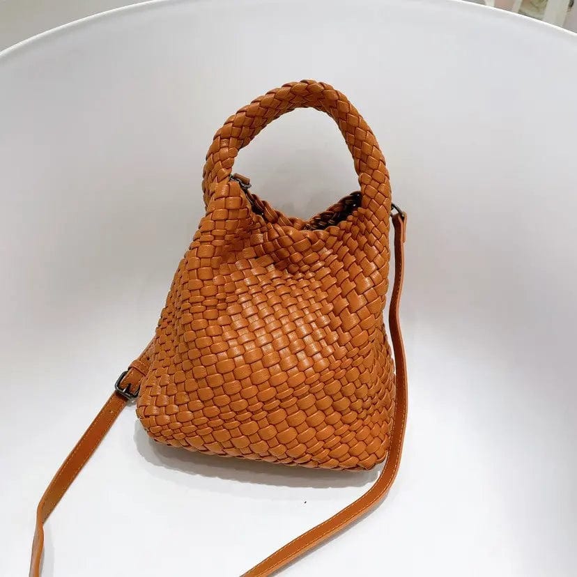 2022 New Korean Online Celebrity Mother-in-law Bag Soft Leather Woven Large-capacity Tote Bag