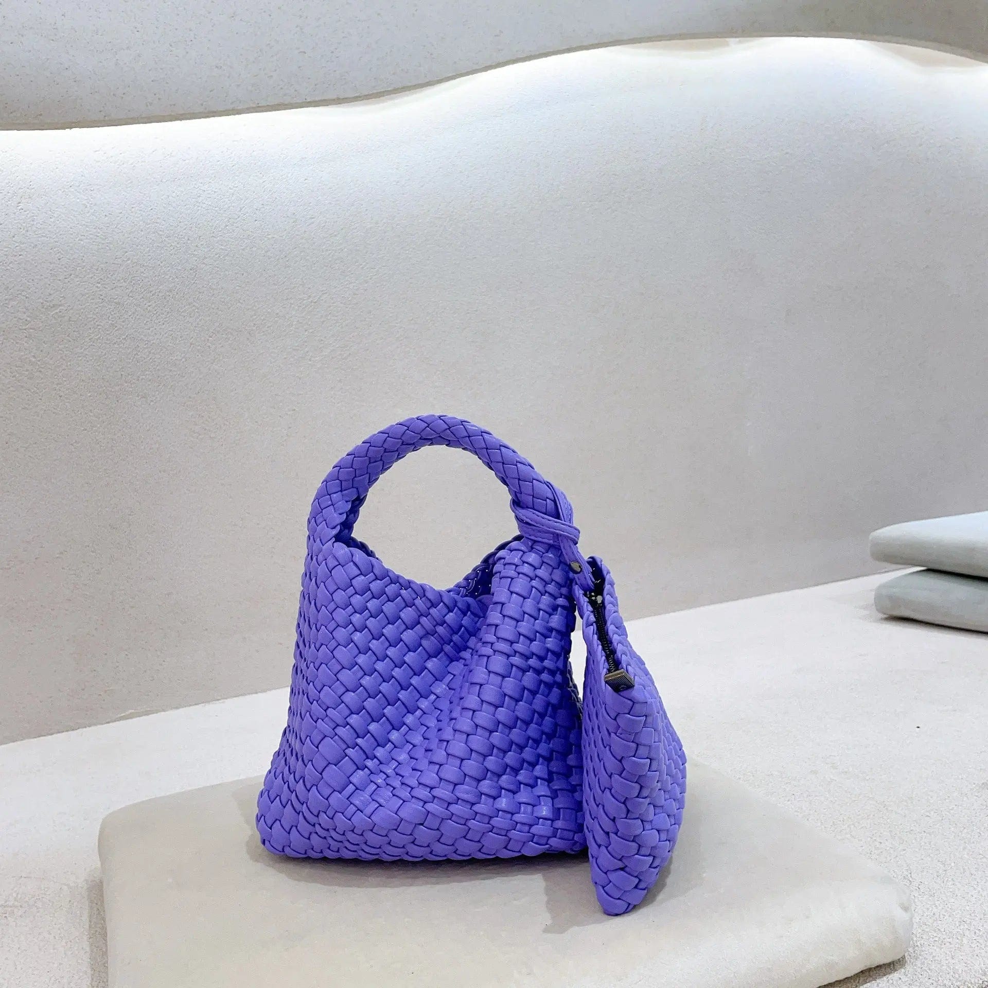 2022 New Korean Online Celebrity Mother-in-law Bag Soft Leather Woven Large-capacity Tote Bag