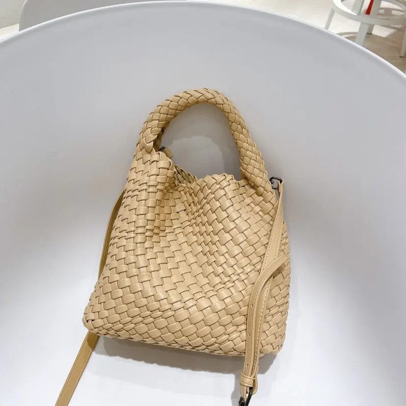 2022 New Korean Online Celebrity Mother-in-law Bag Soft Leather Woven Large-capacity Tote Bag