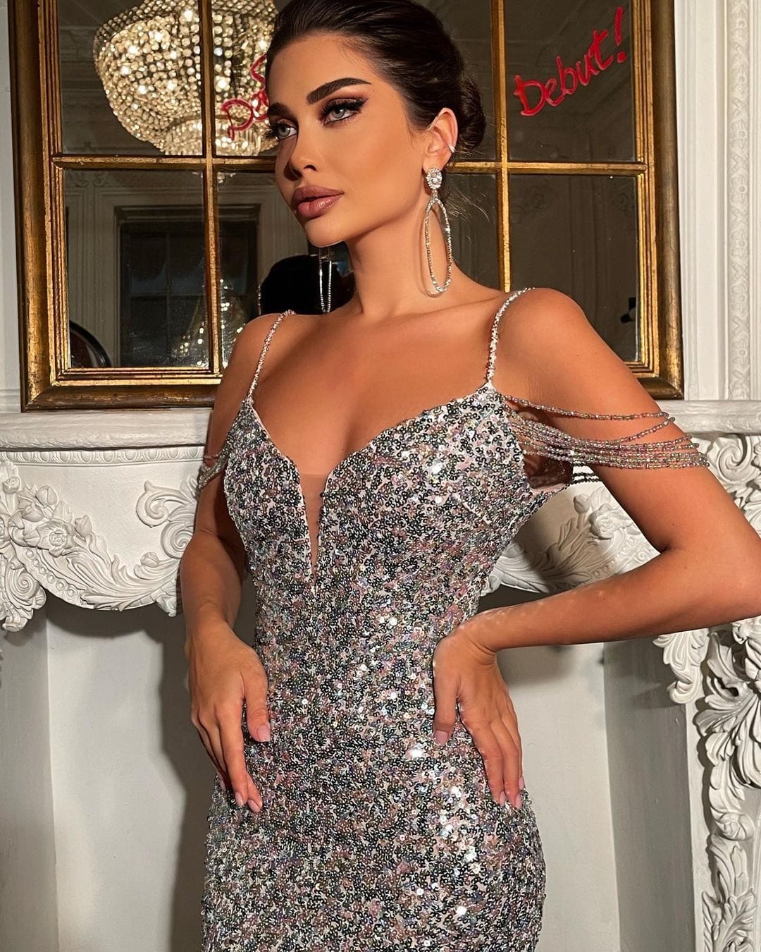 2022 new style fashion sequins careful machine sexy dress female bag hip jumpsuit short skirt plus size women dresses