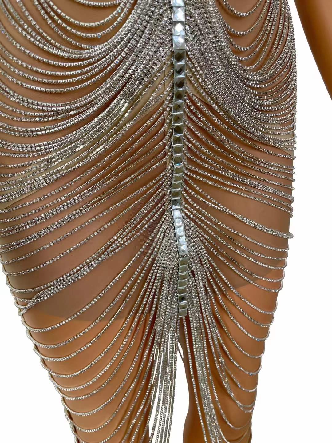 2022 New Style Women Clothing Fashion Summer Sleeveless Sexy Party Mini Luxury Rhinestone Night Club Dresses