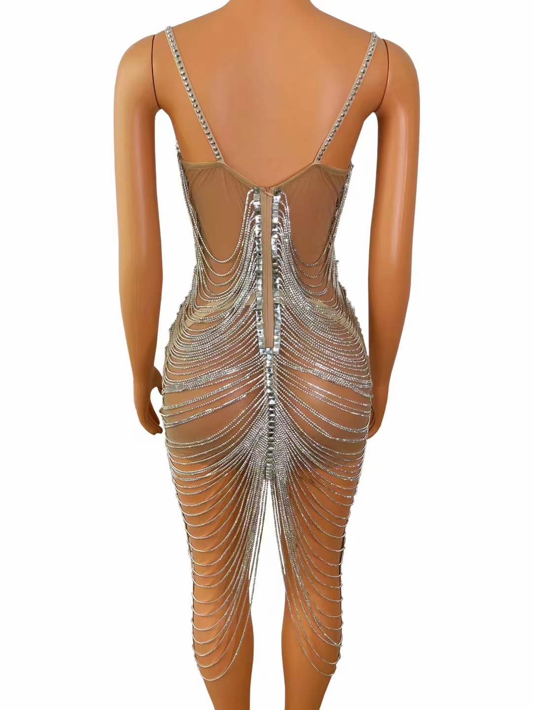 2022 New Style Women Clothing Fashion Summer Sleeveless Sexy Party Mini Luxury Rhinestone Night Club Dresses