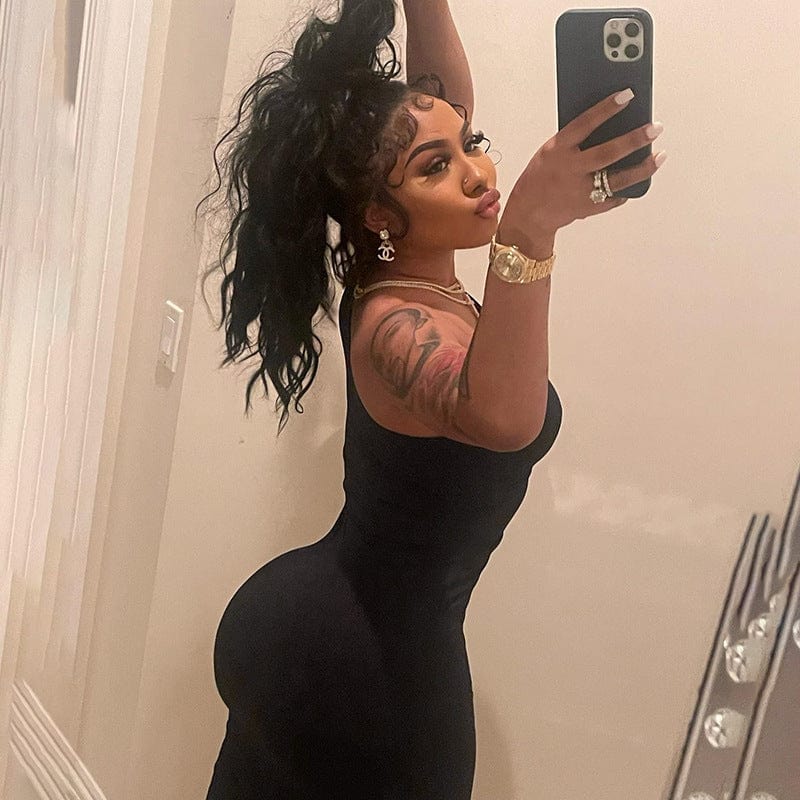 2022 New Summer Solid Color One Shoulder Sleeveless Cutout Sexy Irregular Womens Dresses