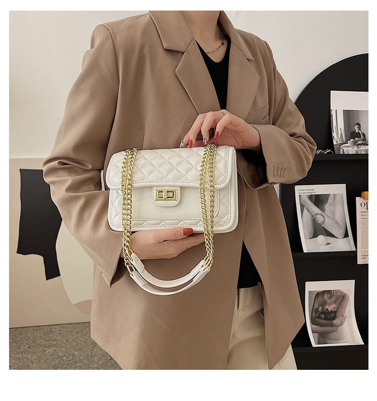 2022 New trendy fashion shoulder small square bag rhombic chain cross-body small square bag