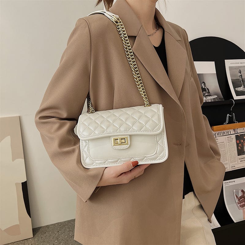 2022 New trendy fashion shoulder small square bag rhombic chain cross-body small square bag