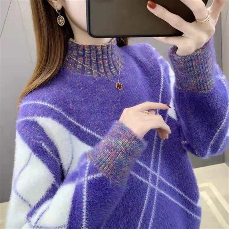 2022 New Women's Pullover Female Autumn Winter Thicken Sweater Mink Velvet Long-Sleeved Knitted Jumper Femme Tops