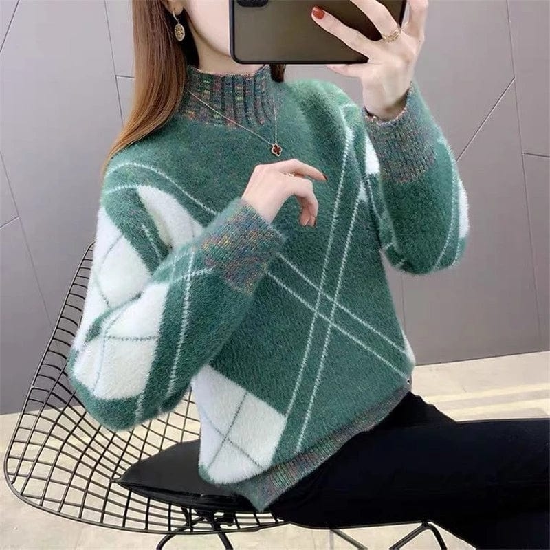 2022 New Women's Pullover Female Autumn Winter Thicken Sweater Mink Velvet Long-Sleeved Knitted Jumper Femme Tops