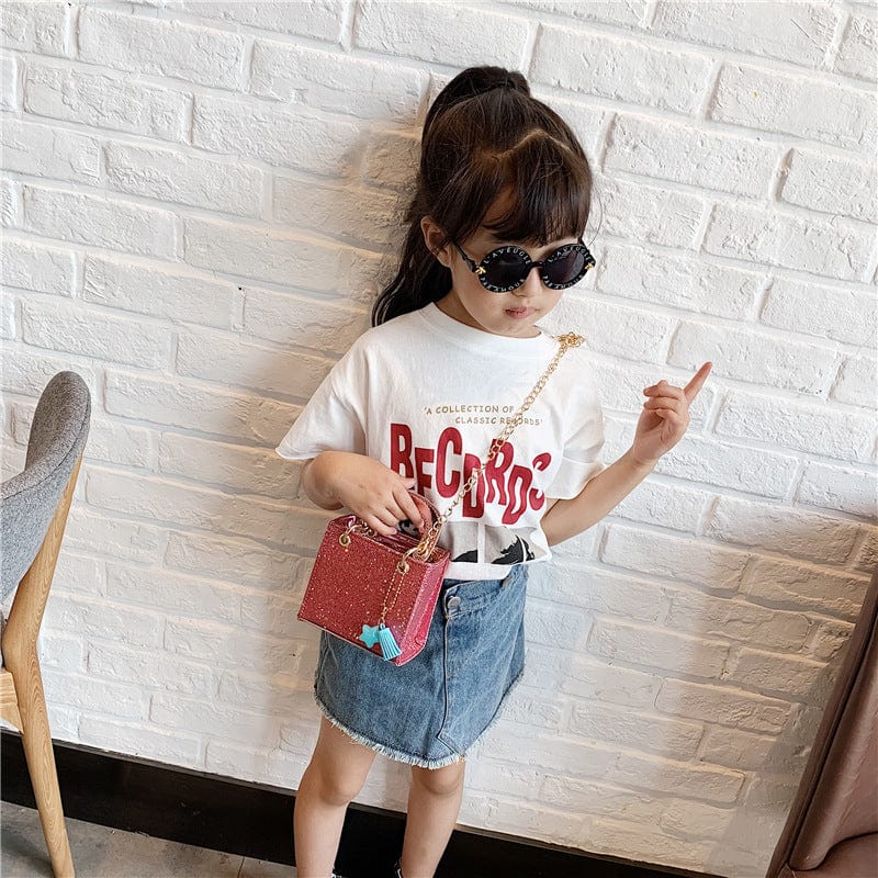 2022 Newest Style Toddler Baby Messenger Bags Kids Girls Princess Shoulder Bags Handbags Solid Bowknot Princess Coin Purses